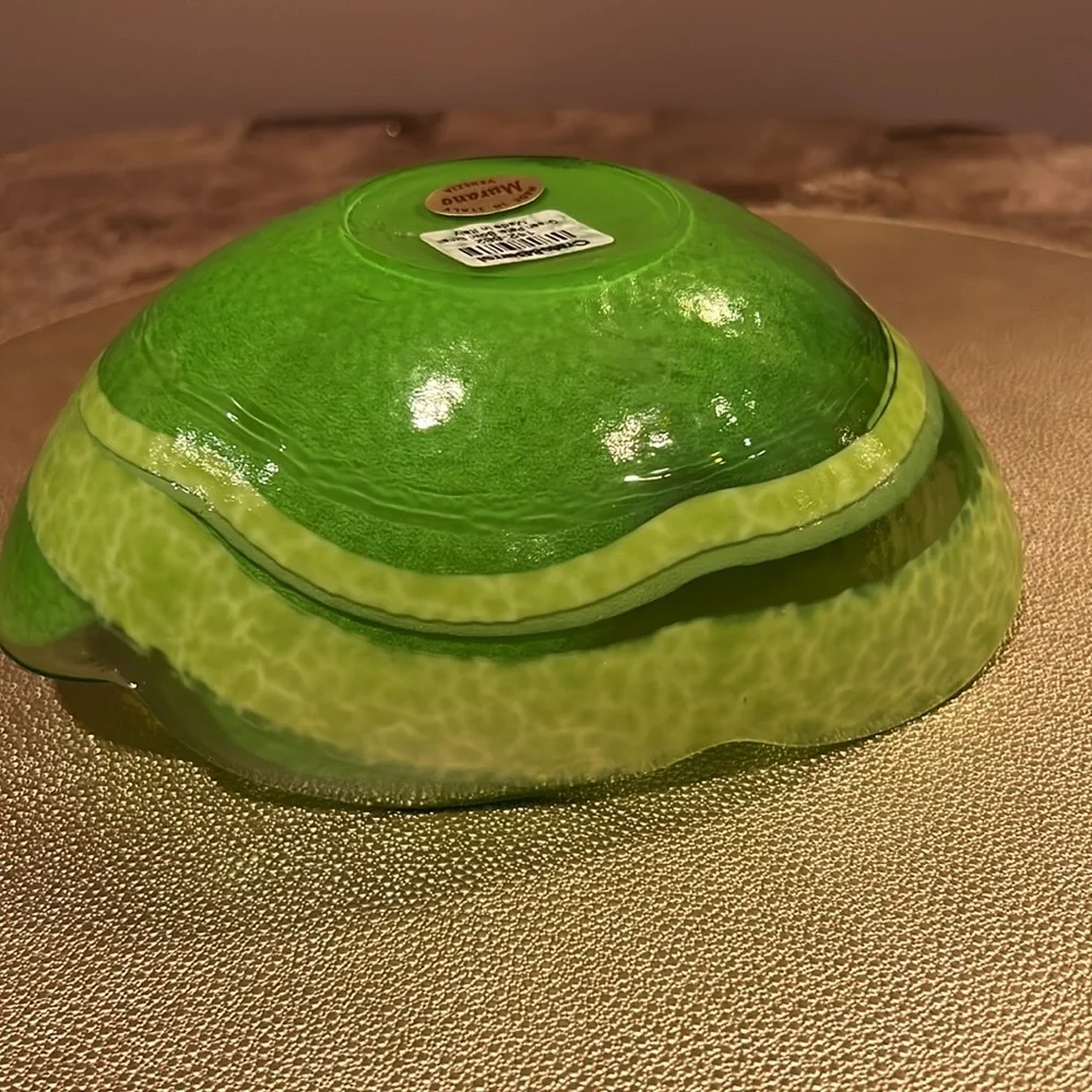 Murano Venezia for Crate & Barrel Green Petal Bowl